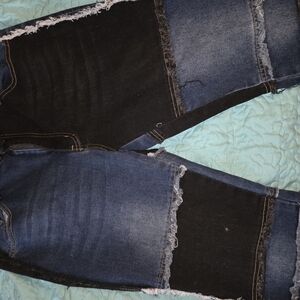 Women's Skinny Jeans - Black and Blue